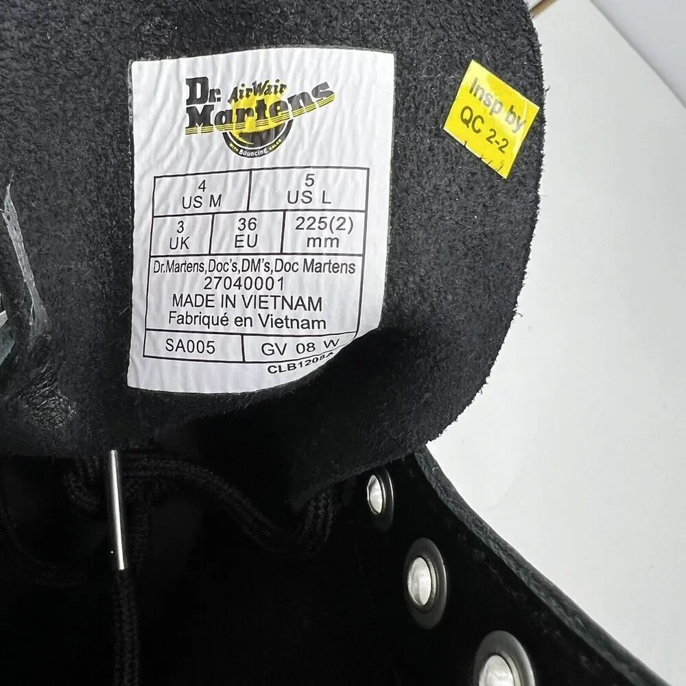 Dr. Martens 1460 Boots Wanama Studded Doc Black NEW Dr Mens Size 4 Womens Size 5